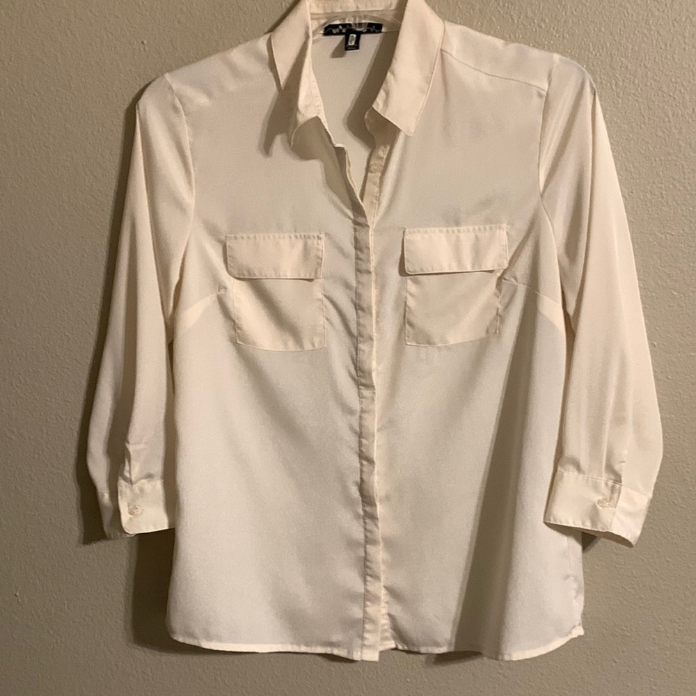 Macdougal and Houston ivory 3/4 sleeve blouse M